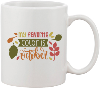 Cana alba personalizata My favorite color is October INOVATIX® . 330ml 
