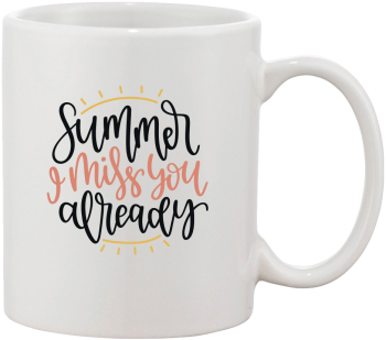 Cana alba personalizata Summer I miss you already INOVATIX® . 330ml 