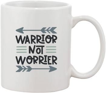 Cana alba personalizata Warrior not worrier INOVATIX® . 330ml 