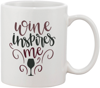 Cana alba personalizata Wine inspires me INOVATIX® . 330ml 