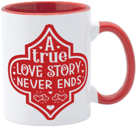 Cana amer rosu personalizata A true love story never ends INOVATIX® . 330ml 