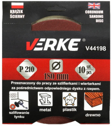 Disc abrazic 180mm P210 10buc V44198 Verke 