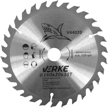Disc de taiere lemn 160x20 V44020 Verke 