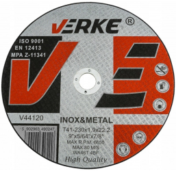 Disc taiere metal Verke 230x1 9x22 2 V44120 