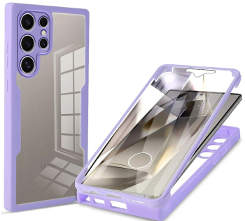 Husa pentru Samsung Galaxy S24 Ultra + Folie - Techsuit ColorVerse 360 Series - Purple 