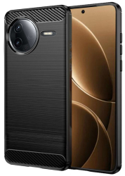 Husa pentru Xiaomi Poco F7 Pro - Techsuit Carbon Silicone - Black 