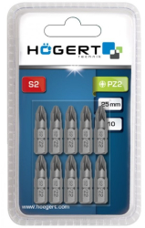 Set 10 biti de surubelnita Hogert HT1S317 PZ2 25 mm otel S2 