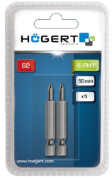 Set 2 biti de surubelnita Hogert hexagonal PH1 50mm 