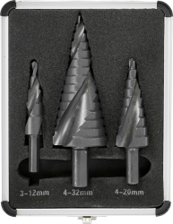 Set 3 burghie metal conice in trepte 4-32 mm V05052 Verke 
