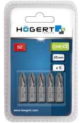Set 5 biti de surubelnita Hogert PH2 25 mm otel S2 