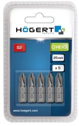 Set 5 biti de surubelnita Hogert PH3 25 mm otel S2 
