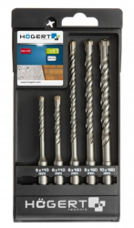 Set 5 burghie Hogert HT6D370 SDS+ pentru zidarie