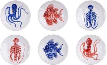 Set 6 farfurii Fish Casa Amalfi - RBFDP01 alb