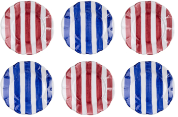Set 6 farfurii Stripes Casa Amalfi - RBSTRIPES01 alb 