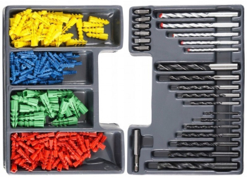 Set burghie dibluri si biti Verke V05080 metal lemn beton 300 piese 