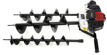 Set motoburghiu pamant Kraft&Dele KD174 5.2CP + 3x Burghiu 100 + 150 +200mm 