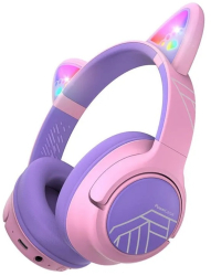 Casti pentru copii PowerLocus Wireless Bobo Cat Ears Purple/Pink