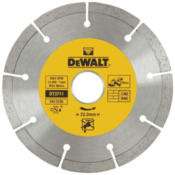 DeWALT - Disc diamantat segmentat pentru caramida si beton 125x22.2mm DT3711-QZ 