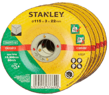 STANLEY - Disc abraziv cu degajare pentru taiere piatra/ciment 115x22.23x3.2mm STA32075-QZ