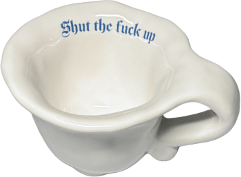 Ceasca ceramica Incartato Ceramics Shut up 80 ml alb 