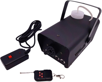 Masina de fum cu LED-uri IdeallStore® Party Fiesta 600 W metalic jocuri de lumini negru telecomanda inclusa 