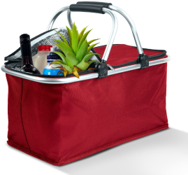 Cos Pliabil Termoizolant pentru Picnic sau Cumparaturi Volum 21 Litri Rosu 
