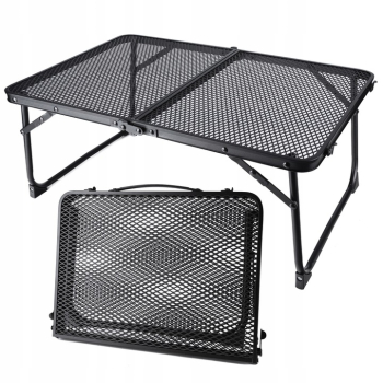 Masa pliabila de camping si drumetii Zola portabila cadru din aluminiu picioare antiderapante 60 x 40 x 25 cm neagra 