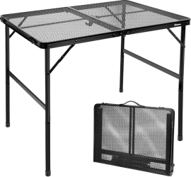 Masa pliabila de camping si gradina Zola portabila cadru din aluminiu picioare antiderapante 80 x 40 x 66 cm neagra 