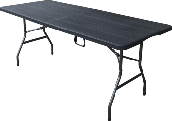 Masa pliabila Zola® blat HDPE / cadru din otel acoperit cu pulbere 180x74x74 cm pentru camping sau gradina neagra 