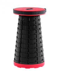 Scaun de camping Zola pliabil cu mecanism telescopic din plastic sarcina maxima 100 kg curea de transport 24.5x24.5x6.5 cm negru/rosu 