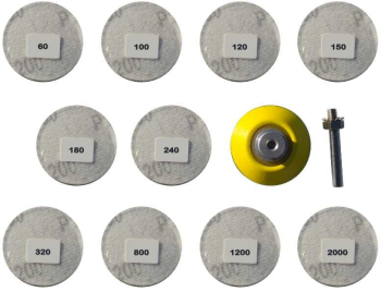 Set discuri abrazive pentru masini de gaurit si insurubat Troy 25930 O50 mm granulatie P60-P2000 100 piese