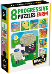 8 puzzleuri progresive animale de la ferma Headu 