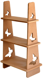 Biblioteca copii decor fluturasi mdf natur 