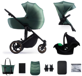 Carucior copii 3 in 1 Kinderkraft Prime 2 Mink Pro Green 