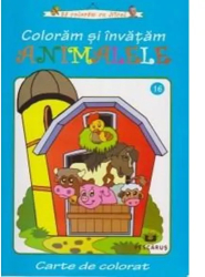 Coloram si invatam animalele carte de colorat - Flory Preda 