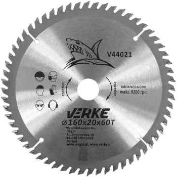 Disc de taiere lemn 160x20 mm V44021 Verke 