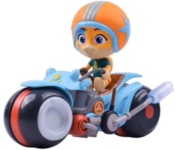 Figurina 44 de Pisici Lampo 8 cm cu motocicleta 