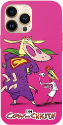Husa compatibila cu Apple iPhone 12 Mini model Cow and Chicken Super Cow Silicon TPU Viceversa 
