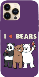Husa compatibila cu Apple iPhone 14 Plus Viceversa model I love We bare bears Silicon TPU 