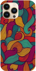 Husa compatibila cu Apple iPhone 14 Pro Max model Psychedelic vectors Silicon TPU Viceversa 