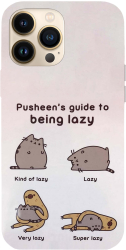 Husa compatibila cu Apple iPhone 14 Pro Max model Pusheen guide to lazy Silicon TPU Viceversa 