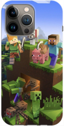 Husa compatibila cu Apple iPhone 14 Pro model Minecraft World Silicon TPU Viceversa 