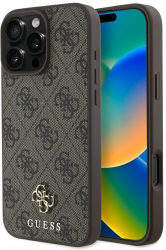 Husa pentru iPhone 16 Pro - Guess 4G Small and Classic Logo MagSafe GUHMP16LP4SM4MW - Brown 