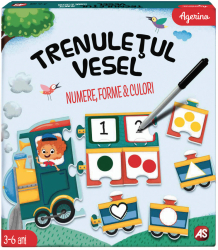 Joc educativ progresiv - Trenuletul vesel cu numere forme si culori 