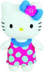 Jucarie plus Hello Kitty cu buline albastre 20 cm Jemini 