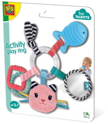 Jucarie senzoriala bebelusi - Inel cu activitati pisica Katy 