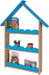 Minibiblioteca Bruno natur - albastru 