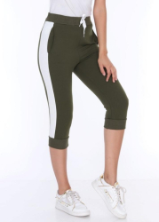 Pantaloni trening dama Kaira trei sferturi 3/4 bumbac S kaki