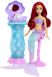 Papusa Ariel Disney Princess si masuta de machiaj cu surprize 