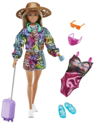 Papusa Barbie cu accesorii calatorie